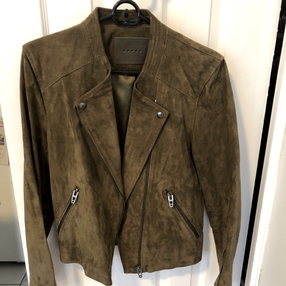 Blank NYC Olive Suede Moto Jacket
